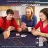 REAHOISY 10 Player Poker Table Foldable, Folding Texas Holdem Casino Table with Padded Rails & Cup Holders, Portable Poker Game Table for Home or Game Room, 84 Inch view 3