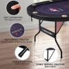 REAHOISY 10 Player Poker Table Foldable, Folding Texas Holdem Casino Table with Padded Rails & Cup Holders, Portable Poker Game Table for Home or Game Room, 84 Inch view 4