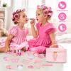 Kids Washable Makeup Set for Girls - 29Pcs Real Non-Toxic Play Make Up Kit Toys with Letter Cosmetic Bag - Dress Up Birthday Gifts for Toddler Age 3 4 5 6 7 8 9 10 Years Old Vanity Set - V view 2