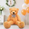 47/55 inch Giant Teddy,Adorable and Cuddly Big Bear Stuffed Animal,Life Size Teddy Bear,Lifesize Stuffed Animal Doll,Classic Plush Decoration for Baby Shower,Birthday,Valentine Gift (Light Brewn) view 3
