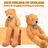 47/55 inch Giant Teddy,Adorable and Cuddly Big Bear Stuffed Animal,Life Size Teddy Bear,Lifesize Stuffed Animal Doll,Classic Plush Decoration for Baby Shower,Birthday,Valentine Gift (Light Brewn) view 4