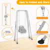 4 in 1 Toddler Swing Set & Baby Jumper, Heavy Duty Kids Swing with Bouncer, Foldable Metal Stand for Indoor & Outdoor, Easy Install & Store (Gray) view 4