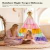 Hallo Deer Teepee Tent for Kids, Toddler Teepee with Star Lights & Rainbow Tulle, Girls Princess Play Tent, Foldable Kids Teepee Tent for Inside Playhouse Kid Toy Gift view 2