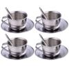NASSMOSSE Kids Tea Set Heat-Resistant Stainless Steel Childrens Tea Set with 4 70ml Cup, 4 Saucer and Spoon for Girls and Boys view 1