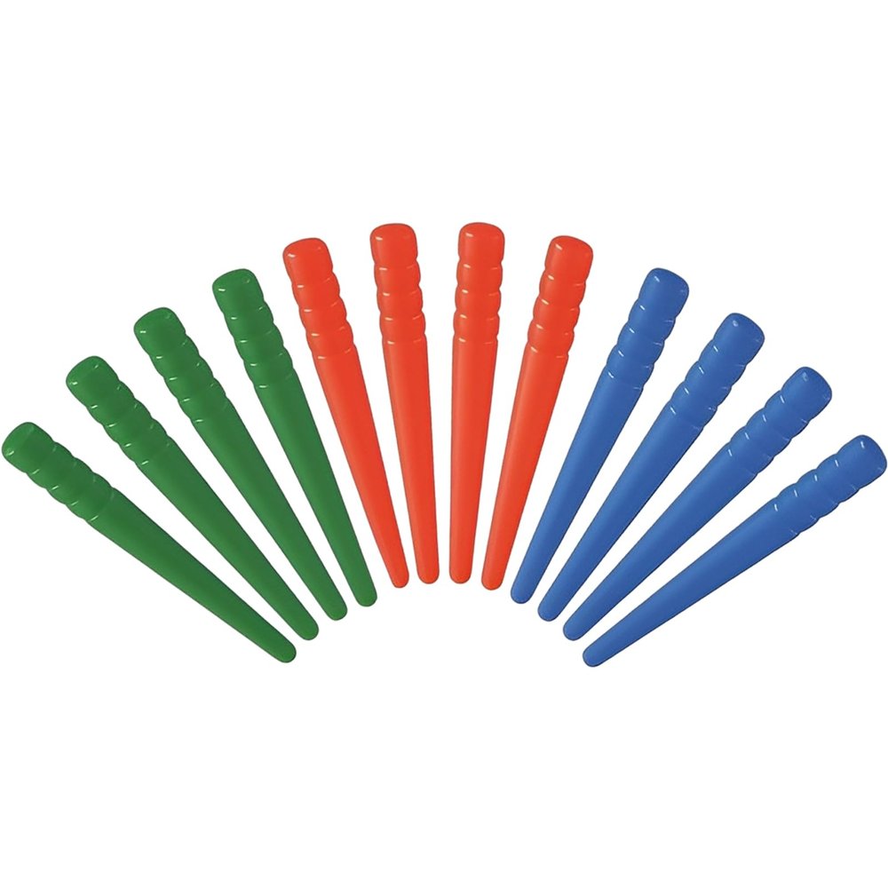 12 Pcs Cribbage Board Pegs Plastic Cribbage Pegs Fit 1/8 Holes Traditional Board Game Crib Board Pins Game Accessories (Red, Green, Blue)