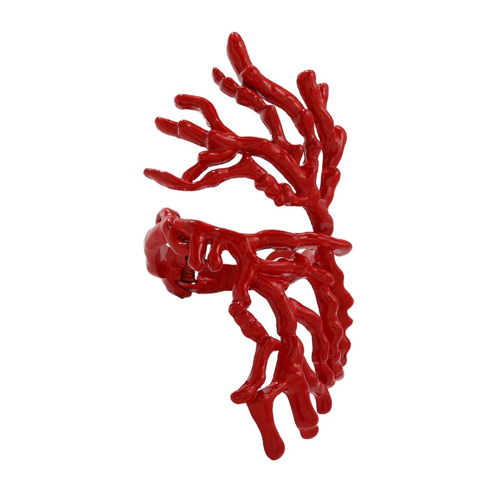 ZYIBPMSJKQCFK Bohemian Beach Coral Shaped Ring Bracelet,red,Bracelet 4.6+11.8cm