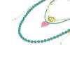 ZYIBPMSJKQCFK Handmade Bead Shell Heart Shaped Pendant Layered Necklace,green,133cm view 2