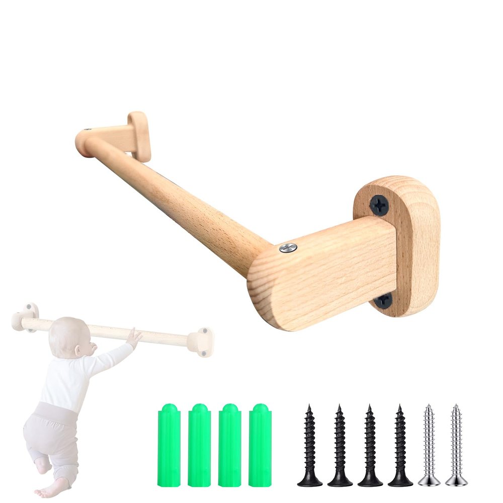Duomilee Baby Pull up Bar Toddler Pull Up Bar Montessori Wall-Mounted Handrail Ballet Bar for Toddlers Suitable for Baby to Learn to Stand and Support. (17.3 in)
