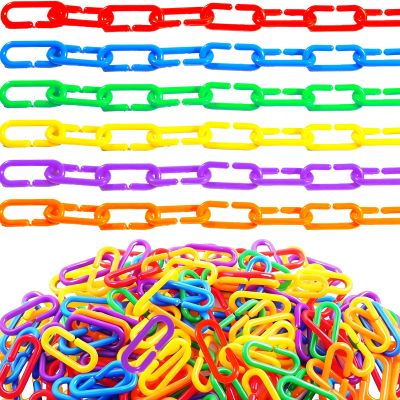 Bbiamsleep 600 Pcs Plastic Chain Links 6 Colors Counting Linking Activity Kit for Fine Motor Color Recognition Counting Sorting Skills