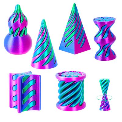 6 Pack Spiral Cone Fidget Toys - Impossible Cone 3D Printed Impossible Pyramid Pass Through 3D Printed Toy Mini Sensory Toy for Stress Relief Anxiety, Desktop Decoration Gifts for Adults Teens Kids