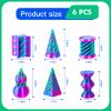 6 Pack Spiral Cone Fidget Toys - Impossible Cone 3D Printed Impossible Pyramid Pass Through 3D Printed Toy Mini Sensory Toy for Stress Relief Anxiety, Desktop Decoration Gifts for Adults Teens Kids view 2
