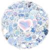 100pcs Cute Water Bottle Stickers Aesthetic, Blue Aesthetic Stickers for Scrapbook Water Bottles, Vinyl Waterproof Decals for Laptop Journal Guitar Skateboard Party Favors(Blue) view 2