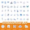 100pcs Cute Water Bottle Stickers Aesthetic, Blue Aesthetic Stickers for Scrapbook Water Bottles, Vinyl Waterproof Decals for Laptop Journal Guitar Skateboard Party Favors(Blue) view 3