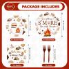 96 Pcs Smore Camping Party Decorations Everything is S'More Fun with Friends Plates and Napkins Camping Themed Tableware Set for Campers Birthday Baby Shower Campfire Bonfire Party Supplies Serves 24 view 2