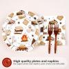 96 Pcs Smore Camping Party Decorations Everything is S'More Fun with Friends Plates and Napkins Camping Themed Tableware Set for Campers Birthday Baby Shower Campfire Bonfire Party Supplies Serves 24 view 3