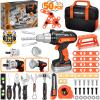 50PCS Kids Tool Set for Boys Ages 3 4 5 6 Years Old - Pretend Play Construction Tool Kits with Portable Tool Bag & Electronic Toy Drill, Toddler Tool Set, Christmas & Birthday Gifts for Boys view 1