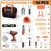 50PCS Kids Tool Set for Boys Ages 3 4 5 6 Years Old - Pretend Play Construction Tool Kits with Portable Tool Bag & Electronic Toy Drill, Toddler Tool Set, Christmas & Birthday Gifts for Boys view 2