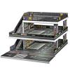 1:64 Die-Cast Car Display Case. Open-air Parking lot Scene with ramp Structure. Car Model Display Stand, Suitable for Hot Wheels Vehicles. (Grayish Green) view 1