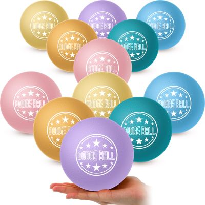 Jerify 12 Pcs Foam Dodgeball Set 5 Inch Soft Skin Playground Dodgeballs Bulk, Low Density Foam for Non Sting Dodgeball Sports Equipment for Kids and Adults (Bright)