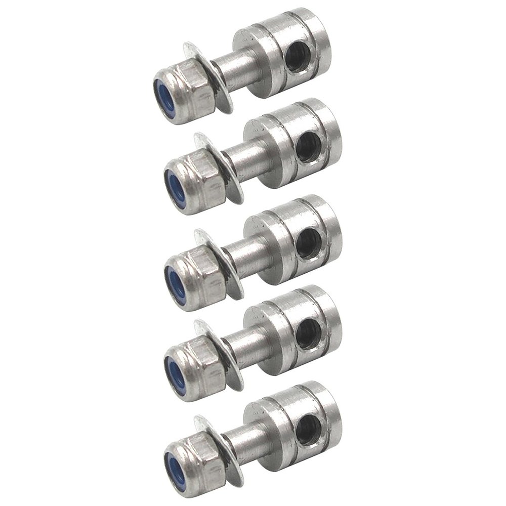 5PCS RC Servo Linkage Connector 3mm Positioning Adjuster with M3 Self-Lock Nut for 2.8mm Pushrods, Rudder Control Rod Connector for RC Boat Models
