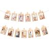 1st Birthday Photo Banner from Newborn to 12 Months Picture Banner Brown Monthly Milestones Garland First Birthday Decorations Bee Day Party Decorations for Baby Shower view 1