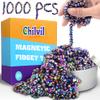 1000pcs Easter Basket Stuffers for Teens Boy, Fidget Toys Metal Balls Stones Beads Quiet Office Desk Stress Anxiety Relief Cool Gadget Sensory Autism Ferrite Putty Valentines Day Gifts for Him view 1