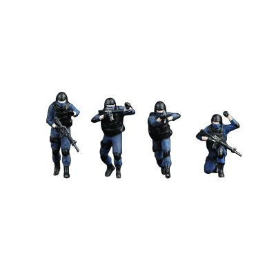 1/64 SWAT Special Operations Figures, Hand-Painted Resin Miniatures in Tactical Gear, Military Diorama Display Collectibles for 1:64 Scale Scene