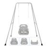 3-in-1 Toddler Swing Set, Indoor & Outdoor Baby Swing Set with Foldable Metal Stand for Backyard, Safe and Durable Design for Aged 1-10 Years, Easy to Assemble & Store (Gray) view 1
