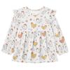 Wudan Girls Long Sleeve Shirt Cartoon Cute Chicken White Cotton Toddler Baby Doll Clothes 3T view 1
