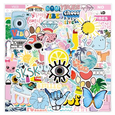100PCS Beach Stickers, Vinyl Waterproof Coastal Stickers for Water Bottle Laptop Luggage Guitar Gifts for Teens Girls Adult Students