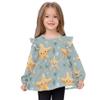 Wudan Infant/Toddler Girl Long-Sleeve T-Shirts Cute Starfish Grey Cotton Toddler Kids Doll Clothes 18M view 2