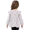 Wudan Baby Girls Long Sleeve Shirts Tartan Purple White Cotton Toddler Kids Doll Clothes 5T view 4
