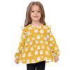 Wudan Baby Girls Long Sleeve T-Shirts Cartoon Cats Flowers Yellow Cotton Kid Doll Clothes 3T view 2
