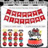 14Pcs Race Car Theme Birthday Party Decorations - Glitter Race Car Cake & Cupcake Toppers with Red Happy Birthday Banner for Kids' Birthdays & Baby Showers Cake Decorations view 3