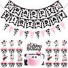 15Pcs Cow Theme Birthday Party Decorations - Farm Animal Happy Birthday Cake Topper with Happy Birthday Banner & Pennant for Kids' Birthdays & Baby Showers Cake Decorations view 1