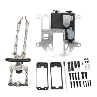 Ecoyin Rc Car Metal Symmetrical Steering Kit with Equipment Compartment for 1/5 Hpi Rofun Rovan KM Baja 5T 5SC 5B Parts (Silver)