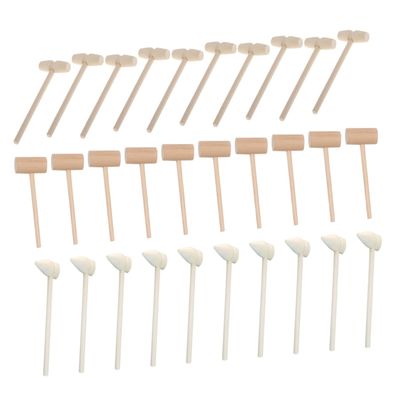 WHAMVOX 30PCS Natural Wooden Mallets Gavel Wooden Hammers for DIY Handcraft Preschool Activities Montessori Educational Bulk Mallets