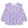 Wudan Baby Girls Long Sleeve T-Shirts Cute Teeth and Objects Dental Care on Purple Cotton Toddler Baby Doll Clothes 2T view 1