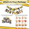17 Pcs Construction Theme Birthday Party Decorations - Dump Truck Cake Toppers Excavator Cupcake Decorations - Construction Happy Birthday Banner for Kids Birthday Party Supplies view 3