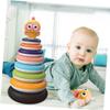 COOLHIYA Educational Rainbow Ring Stacking for Over Stackable Rings Building Blocks to Develop Hand-Eye Coordination and Grasping Skills Safe Material Fun Plaything for Early Learning view 3