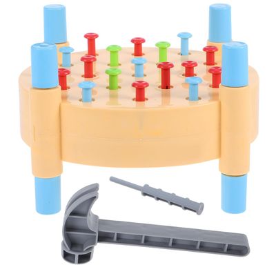 BESPORTBLE Montessori Hammer for Realistic Pounding Game with Multicolor Pegboard Fine Motor Skill Development Hand-Eye Coordination Early Learning Activity