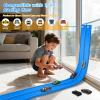 Flexible Race Track Toys for Kids, 15 Ft Flex Tracks Starter Set with Strong Suction Cups - Compatible with Hot Wheels and Diecast 1/64th Cars, Rolls up Portable Race Car Ramp Track (Blue) view 2