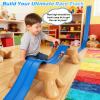 Flexible Race Track Toys for Kids, 15 Ft Flex Tracks Starter Set with Strong Suction Cups - Compatible with Hot Wheels and Diecast 1/64th Cars, Rolls up Portable Race Car Ramp Track (Blue) view 4