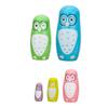 COOLHIYA 5Pcs Wooden Animal Nesting Dolls Creative Owl Matryoshka for Educational Playset and Home Decorations view 1