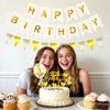 14 Pcs Gold Happy Birthday Cake Topper - Heart Star Cake Decoration with White Gold Happy Birthday Banner, Pennant & Confetti Balloon for Birthday Party Cake Decor Supplies view 2