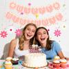 10Pcs Daisy Theme Birthday Party Decorations - Glitter Daisy Flower Cake & Cupcake Toppers with Happy Birthday Banner Hanging Spiral for Birthday Party Baby Showers Cake Decorations view 2