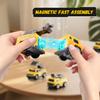 Aotonow 5 in 1 Magnetic Transform Cars Robot Toys Gift for Boy Ages 4-6, Easy DIY Assembly, STEM Magnetic Transform Engineering Trucks Toy, Birthday for Kids 3 4 5 6 7 Year Old(Yellow) view 4