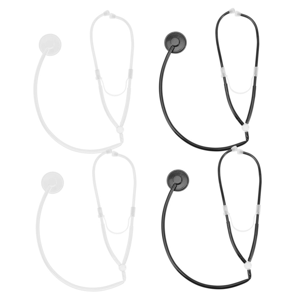 LALADEFIEE 4pcs Plastic Stethoscope Role Play Props for Adults Doctor Cosplay Halloween Party Accessories Random Color