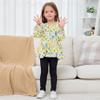 Wudan Toddler Girls Ruffle Cuffs T-Shirts Summer Flowers Delphinium Sunflower White Cotton Little Kids Doll Clothes 3T view 3