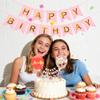 13Pcs Pink Happy Birthday Cake Topper - Star Banner Cake Decoration with Happy Birthday Banner Confetti Balloon Paper Fans for Birthday Party Cake Decor Supplies view 2